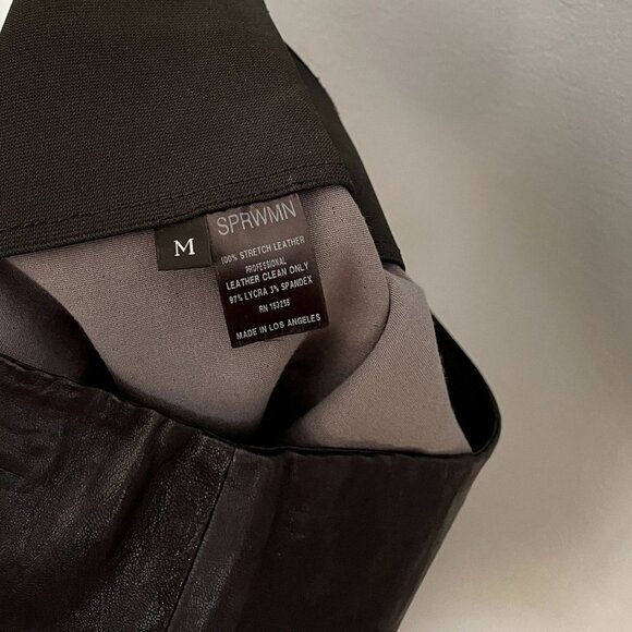 SPRWMN Anthracite Leather Crop Leggings - Picture 10 of 10